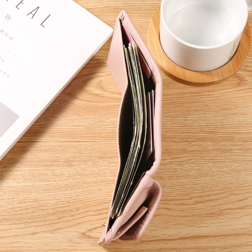 Compact Lychee Pattern Card Wallet For Women Small Cross Border Wallet 3