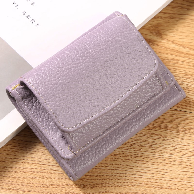 Compact Lychee Pattern Card Wallet For Women Small Cross Border Wallet 5
