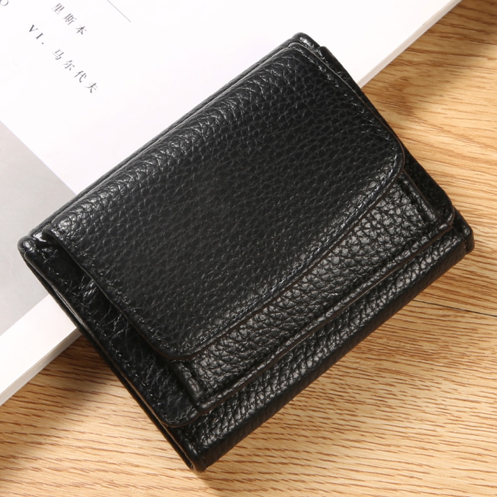 Compact Lychee Pattern Card Wallet For Women Small Cross Border Wallet 8