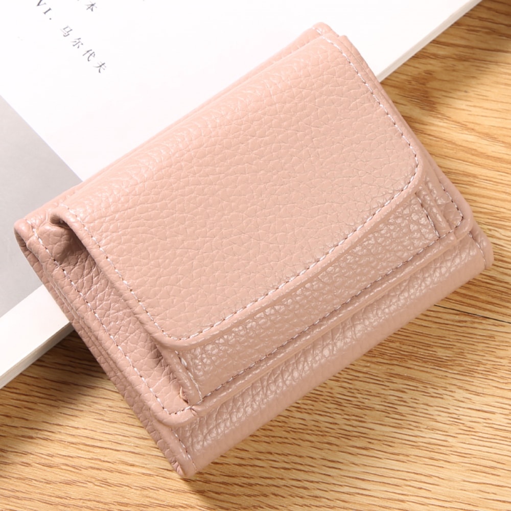 Compact Lychee Pattern Card Wallet For Women Small Cross Border Wallet 10