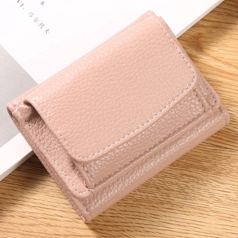 Compact Lychee Pattern Card Wallet For Women Small Cross Border Wallet 10