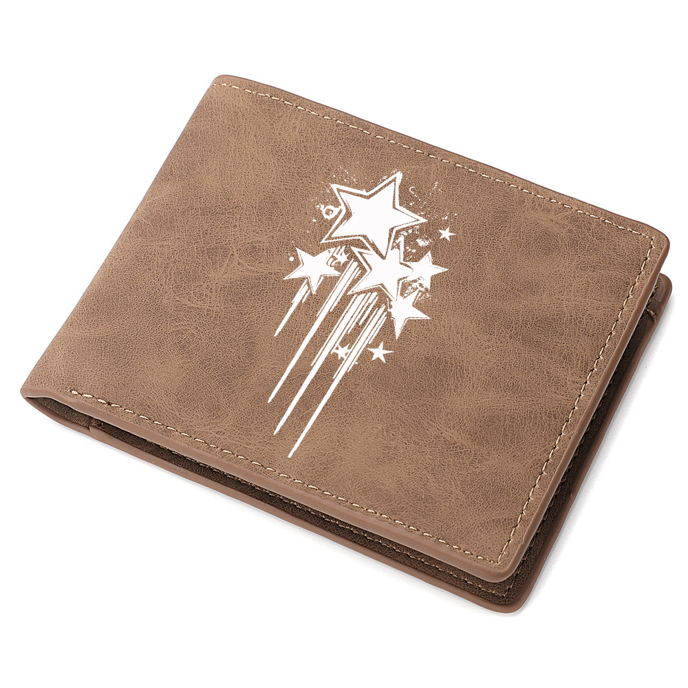 Mens Star Print Wallet High Quality Flat Design 3