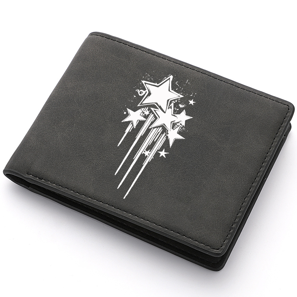 Mens Star Print Wallet High Quality Flat Design 4