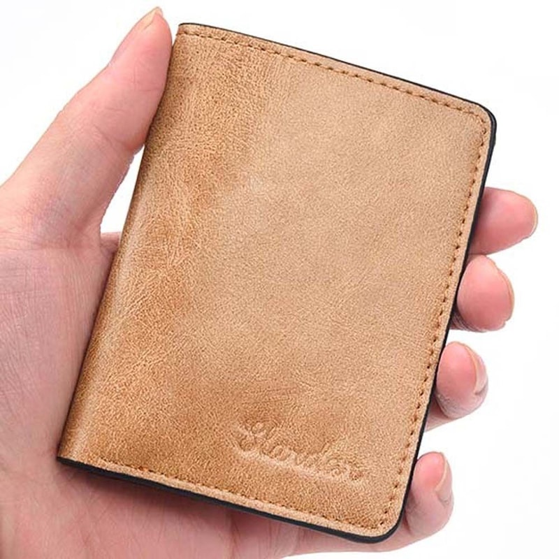 Small Wallet Men PU Leather Purses Mini Wallets Black Brown Card Holder 0