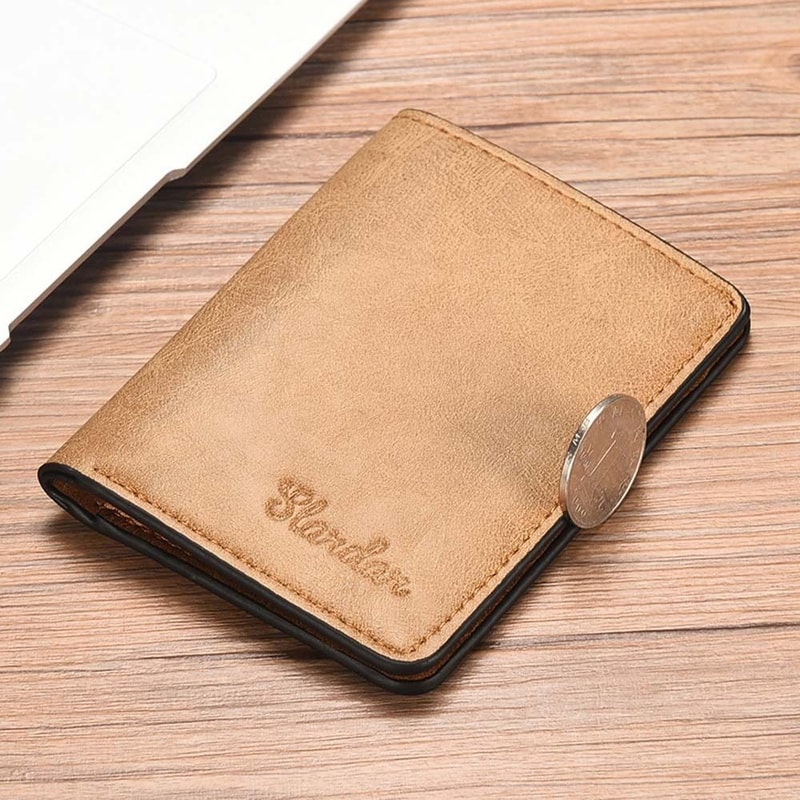Small Wallet Men PU Leather Purses Mini Wallets Black Brown Card Holder 1