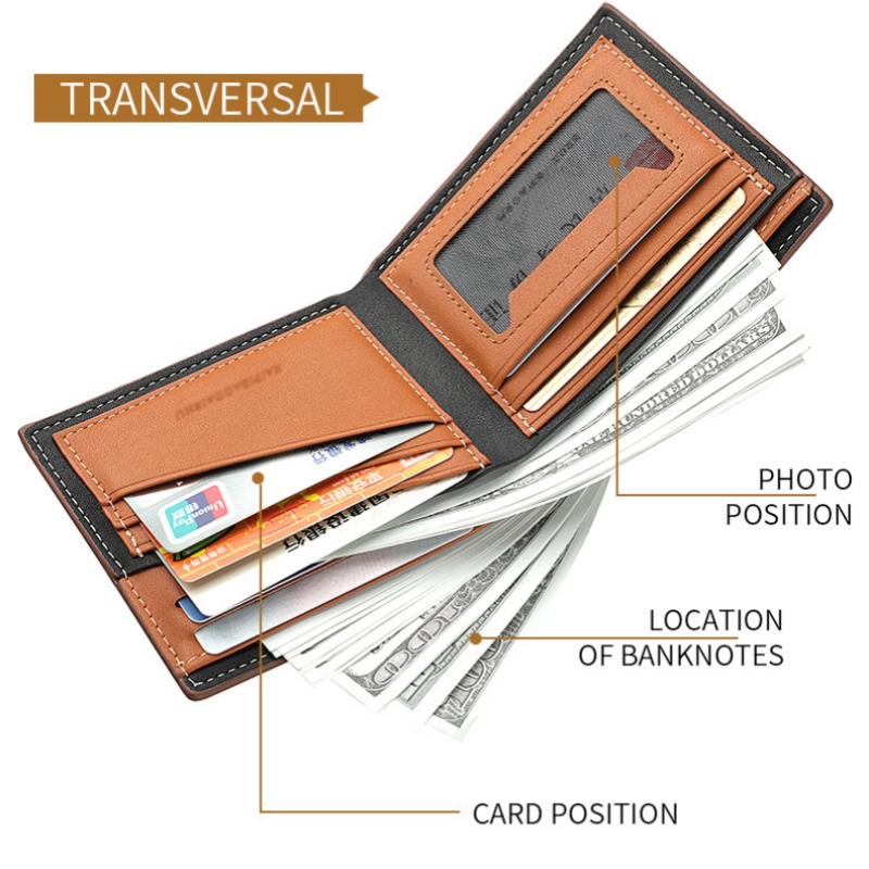 Fashion Mens Leather Wallet With ID Credit Card Holder Multi Function Money Clip High Quality Coin 1