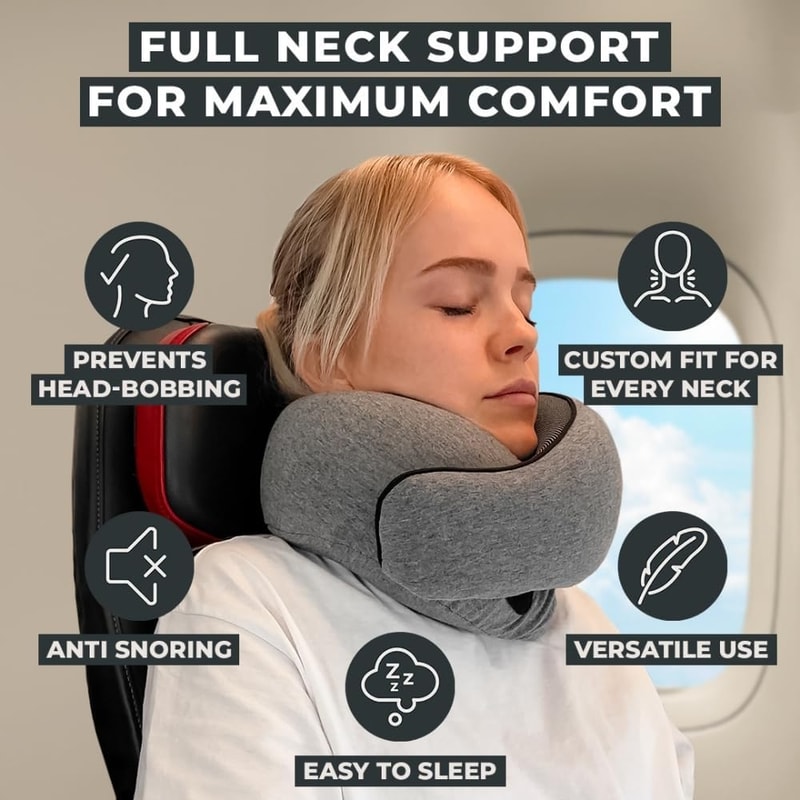 Snail Style U Shaped Memory Foam Travel Neck Pillow Adjustable Support For Travel And Nap Time 0