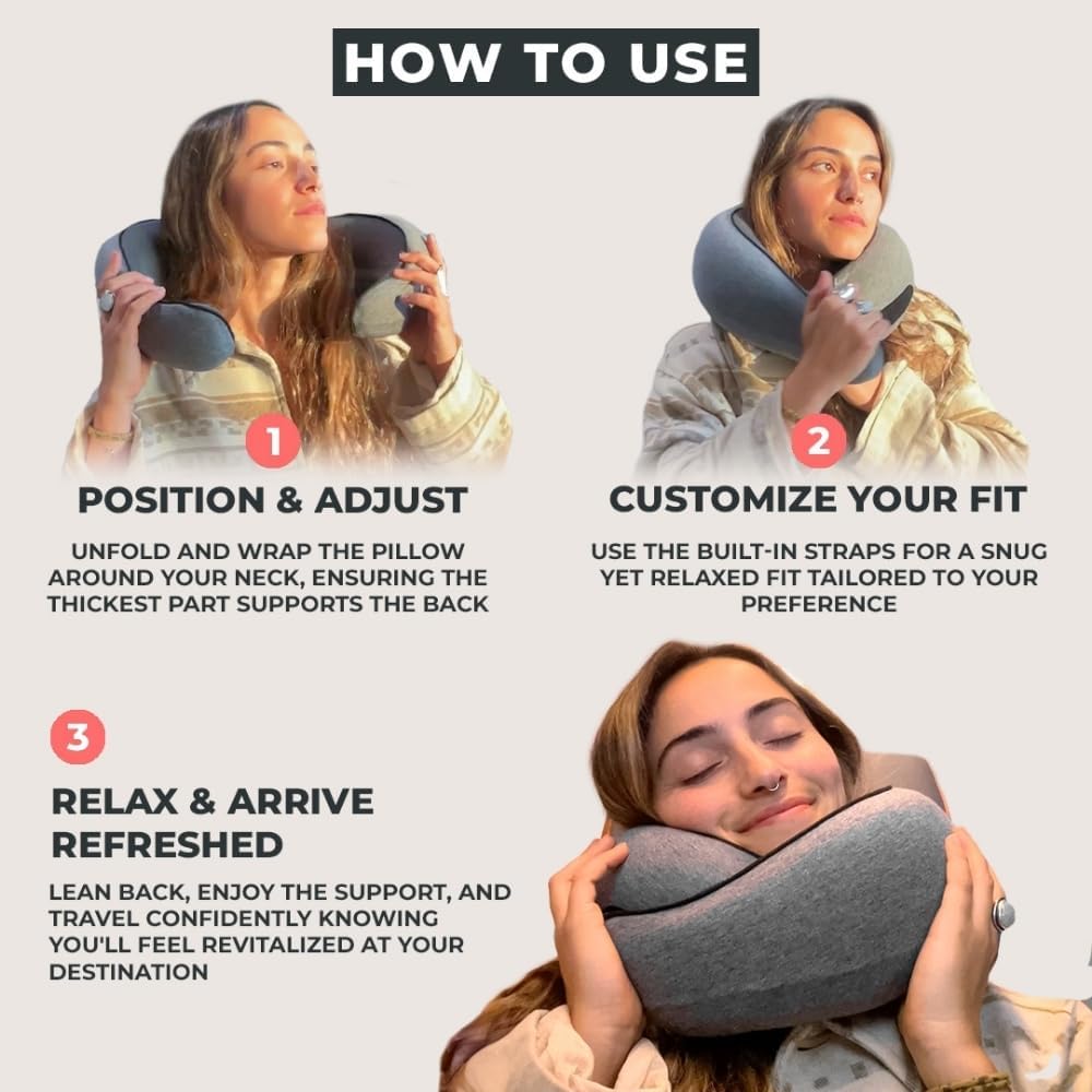 Snail Style U Shaped Memory Foam Travel Neck Pillow Adjustable Support For Travel And Nap Time 1