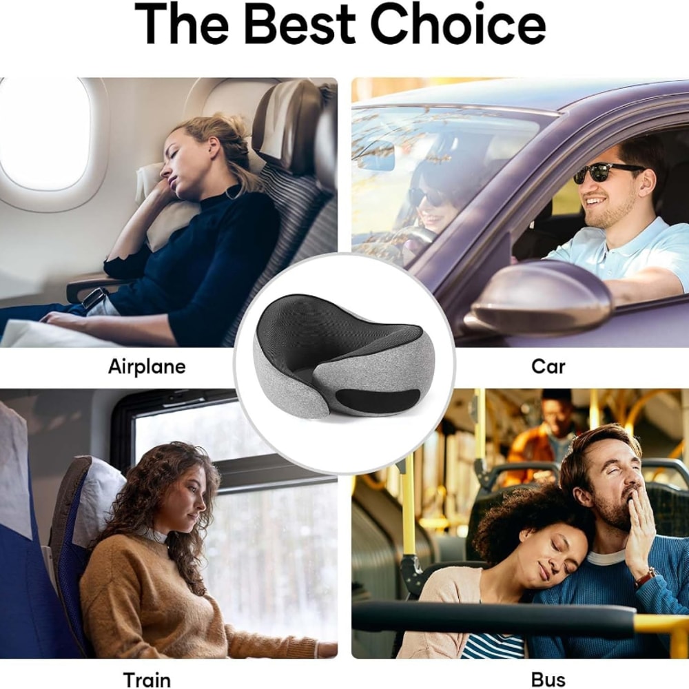 Snail Style U Shaped Memory Foam Travel Neck Pillow Adjustable Support For Travel And Nap Time 3