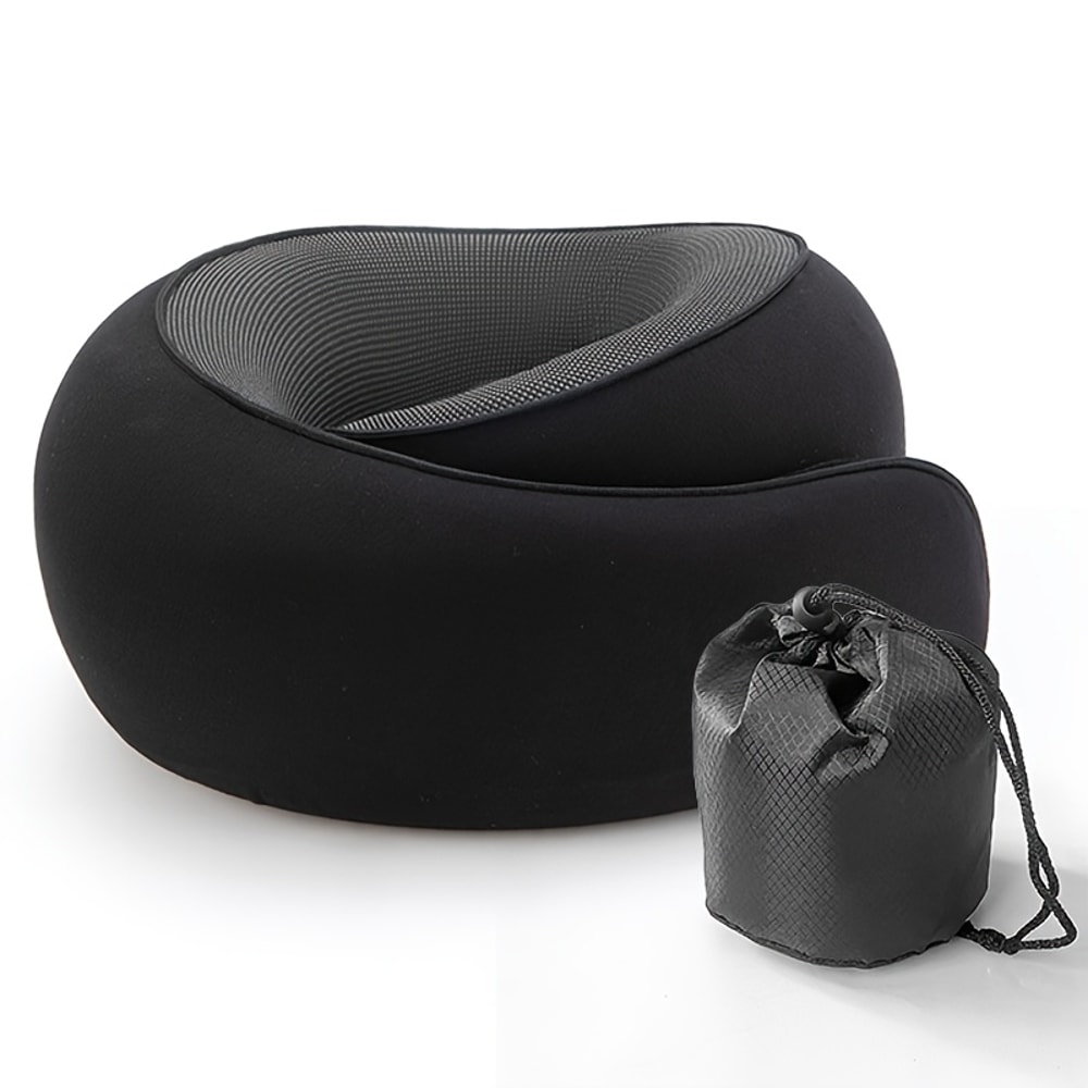 Snail Style U Shaped Memory Foam Travel Neck Pillow Adjustable Support For Travel And Nap Time 6