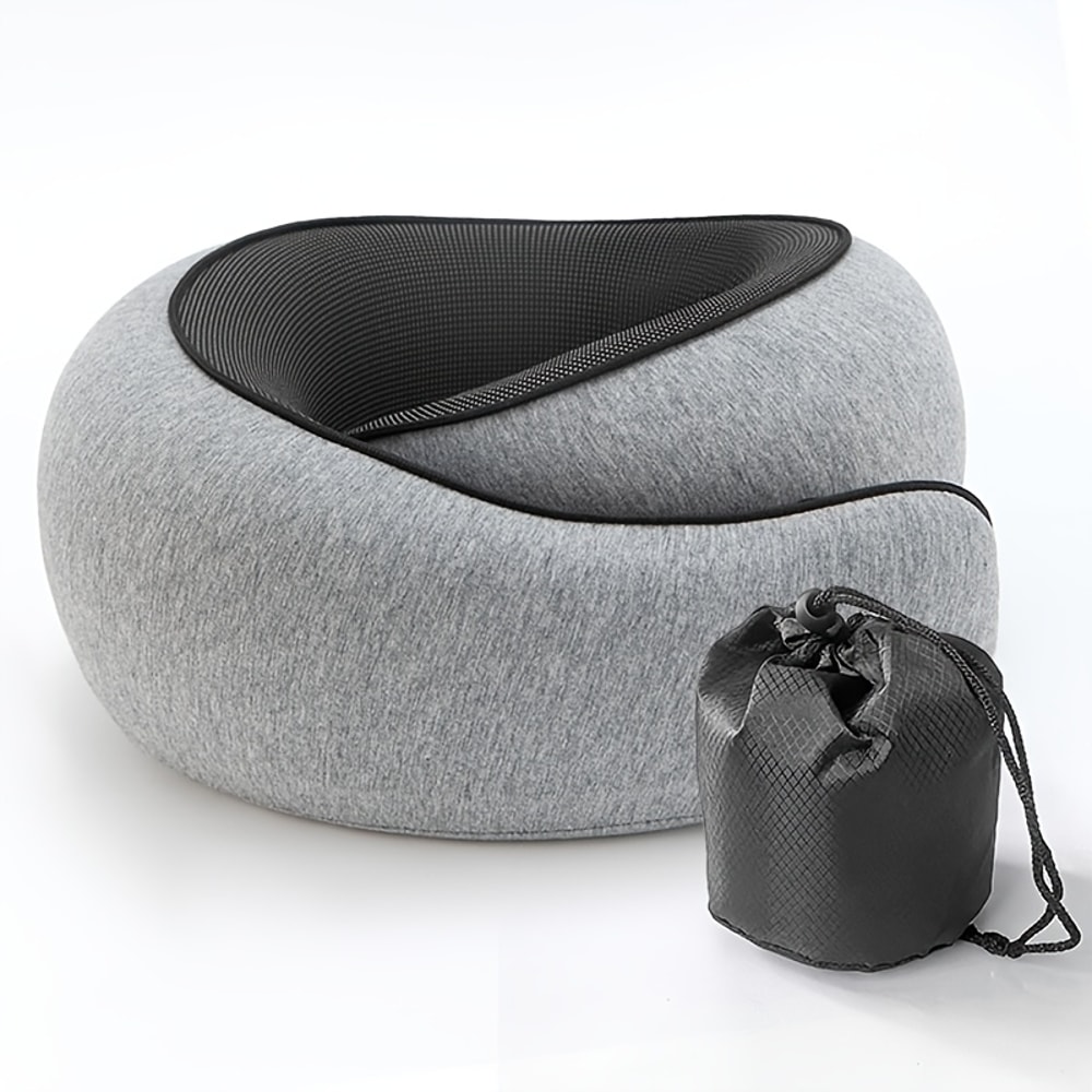 Snail Style U Shaped Memory Foam Travel Neck Pillow Adjustable Support For Travel And Nap Time 7