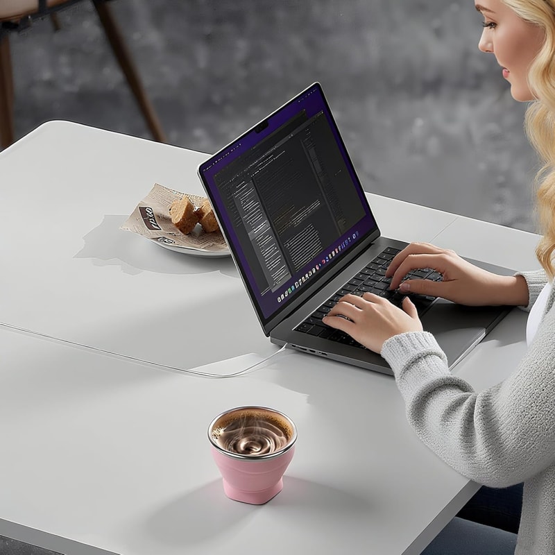 Foldable Silicone Travel Cup with Lid Compact Portable & Durable Water Cup for Camping Travel & Outdoors