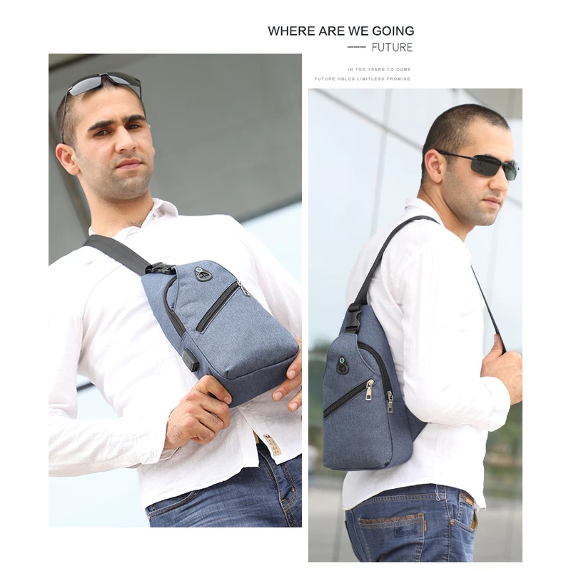 Large Capacity Laptop Chest Bag Trendy Messenger Bag For Men Women 1