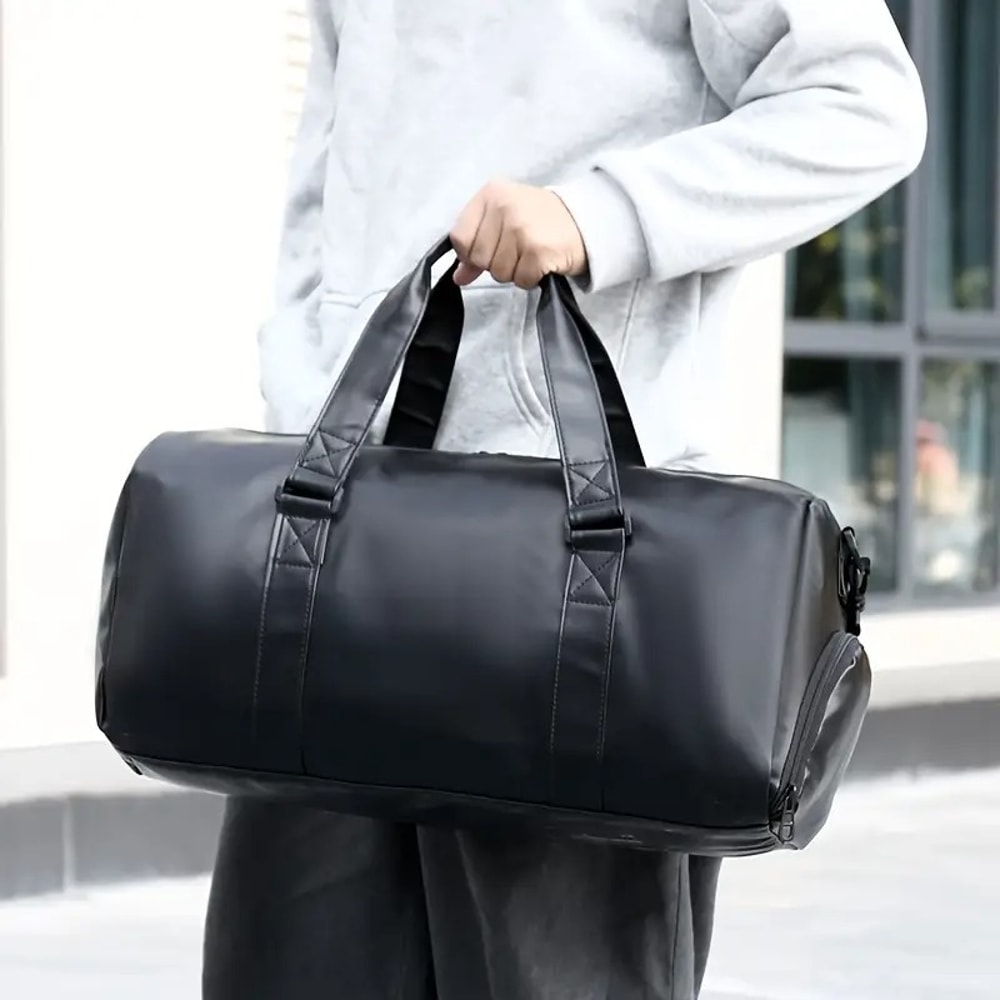 Waterproof Leather Handbag with Wet & Dry Separation Perfect for Travel & Fitness