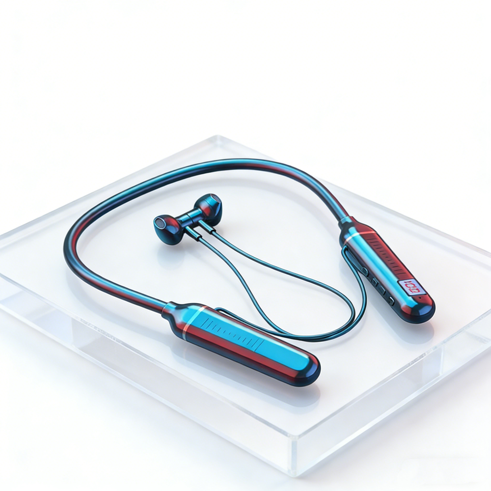 Wireless Bluetooth Neckband Earphones Gaming LED Display HIFI Sound Sports TWS With Mic TF Card 1