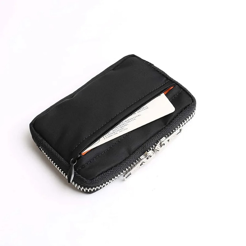 Slim Travel Card Wallet Organizer With Earbuds Case And Zipper Coin Pocket 6