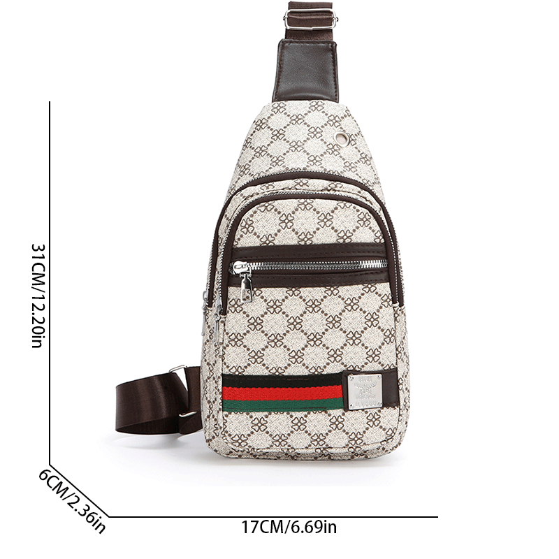 Mens Multifunction Crossbody Bag with Earphone Hole Casual Messenger Shoulder Bag