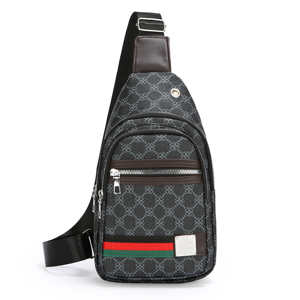 Mens Multifunction Crossbody Bag with Earphone Hole Casual Messenger Shoulder Bag