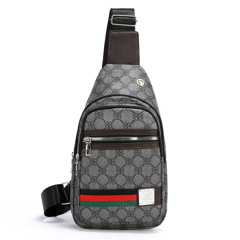 Mens Multifunction Crossbody Bag with Earphone Hole Casual Messenger Shoulder Bag