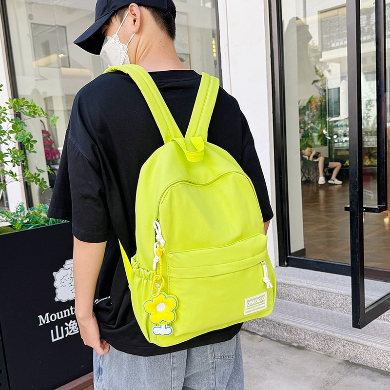 Cute Bow Printed Nylon Backpack For Girls Women Adjustable Travel Schoolbag 1