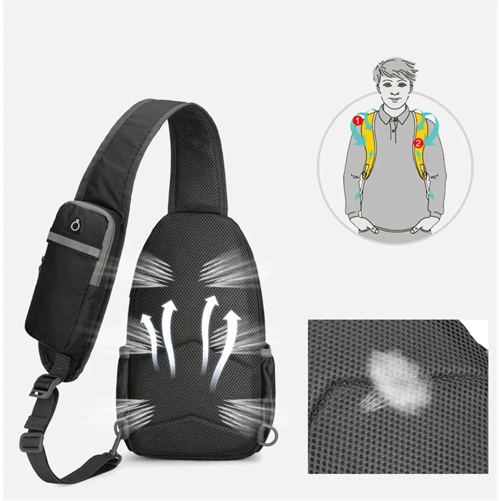 Anti Theft Waterproof Sling Backpack Perfect For Cycling Traveling And Outdoor Activities 3