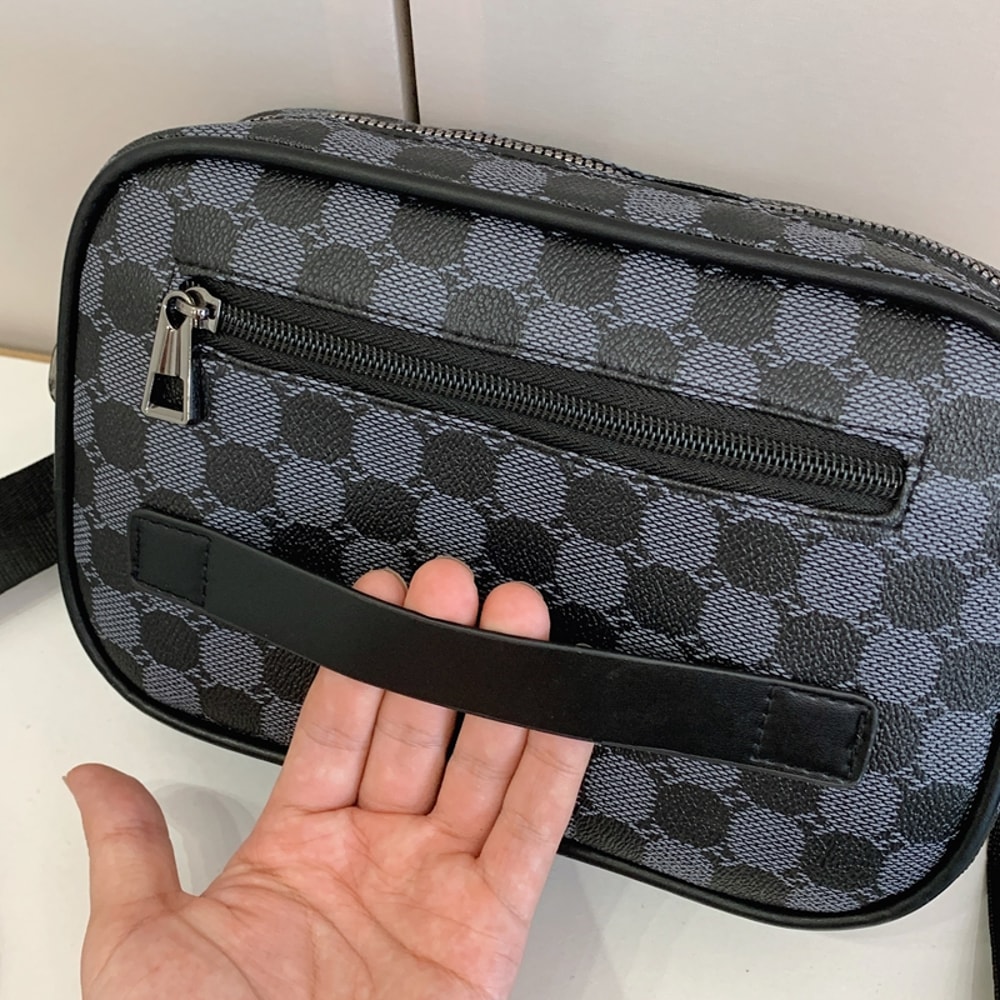 Leather Men Waist Pack Stylish Crossbody Bag for Travel & Business, Phone Storage Shoulder Clutch