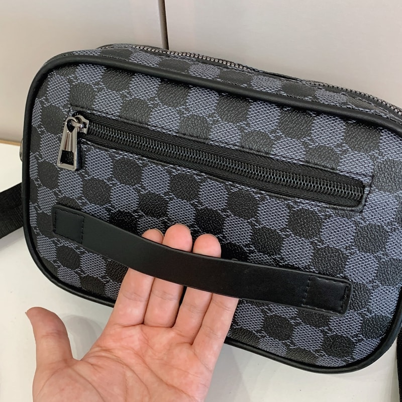 Leather Men Waist Pack Stylish Crossbody Bag for Travel & Business, Phone Storage Shoulder Clutch