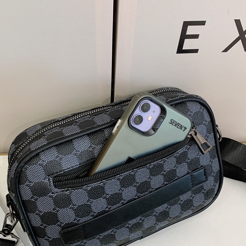 Leather Men Waist Pack Stylish Crossbody Bag for Travel & Business, Phone Storage Shoulder Clutch