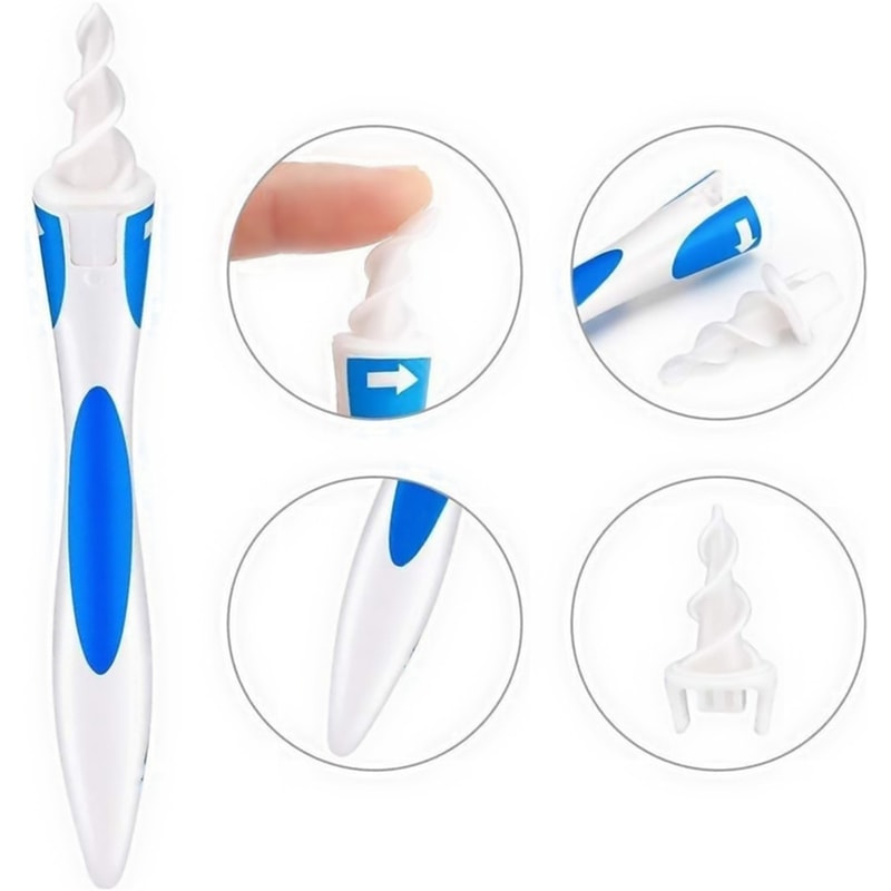 Portable Silicone Ear Cleaning Set Soft Spiral Ear Wax Removal Tool for Personal Hygiene and Beauty Care