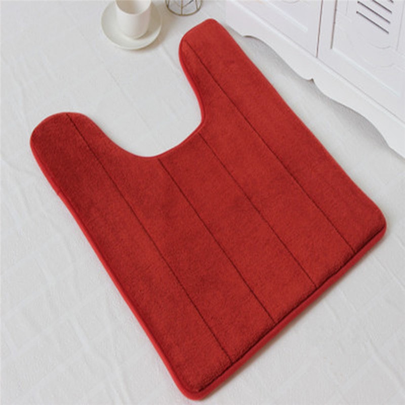 Non-Slip Memory Foam Bath Mat U Shape Water Absorbing Bathroom Rug