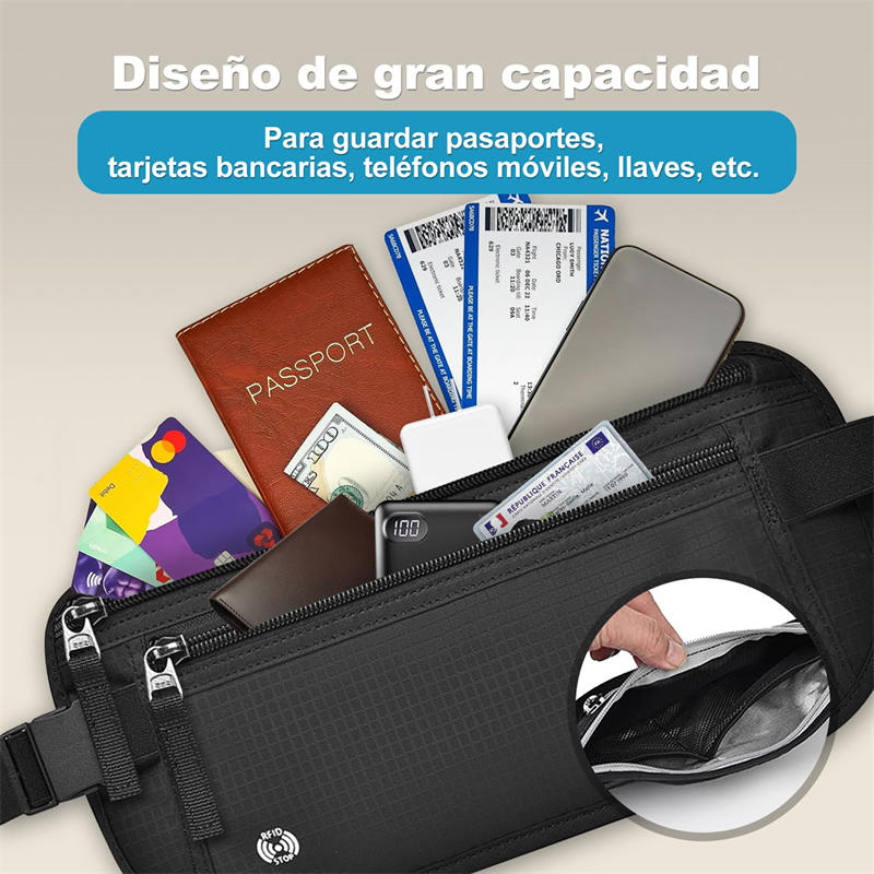 Waterproof Travel Belt Bag For Men Women Blocking Hidden Wallet Passport Holder With Large Capaci 1
