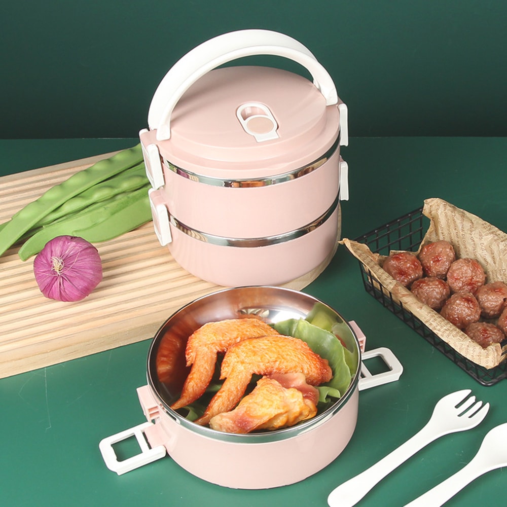 Portable Stainless Steel Thermal Lunch Box Leakproof Microwave Bento Box with Lids & Multi Purpose Food Container