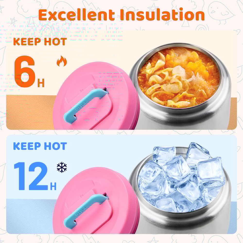 Compact Lunch Box Set with Insulated Container & Snack Storage Double Compartment