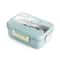 Microwave Lunch Box With Wheat Straw Dinnerware Spoon Chopsticks Food Storage Container 5