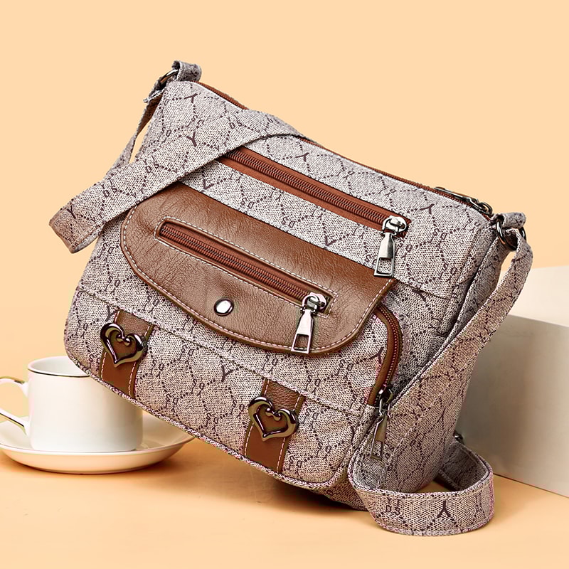 Vintage One Shoulder Crossbody Bag High Quality Women's Handbag with Multi Function Design