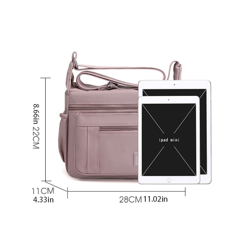 Lightweight Nylon Crossbody Bag With Adjustable Strap And Multi Pocket Design 1