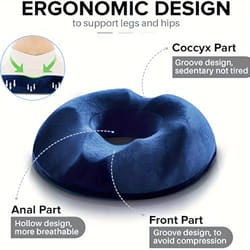 orthopedic memory foam donut seat cushion for tailbone & hemorrhoid pain relief