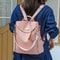 Elegant Anti Theft Women Leather Backpack Purse Large Capacity Travel Bag