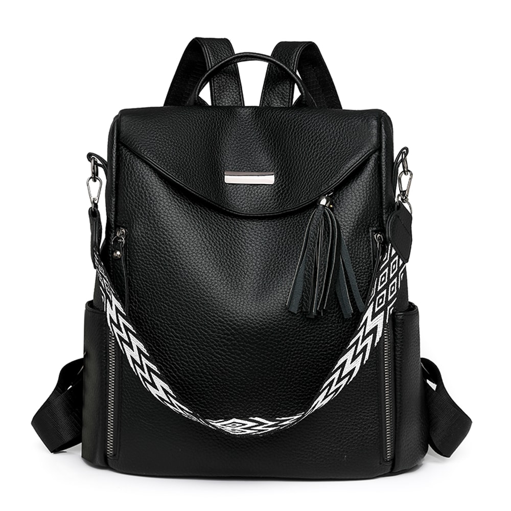 Elegant Anti Theft Women Leather Backpack Purse Large Capacity Travel Bag