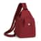 Wine Red Women Chest Bag Crossbody Backpack Purse Large Capacity Nylon Travel Sling 1