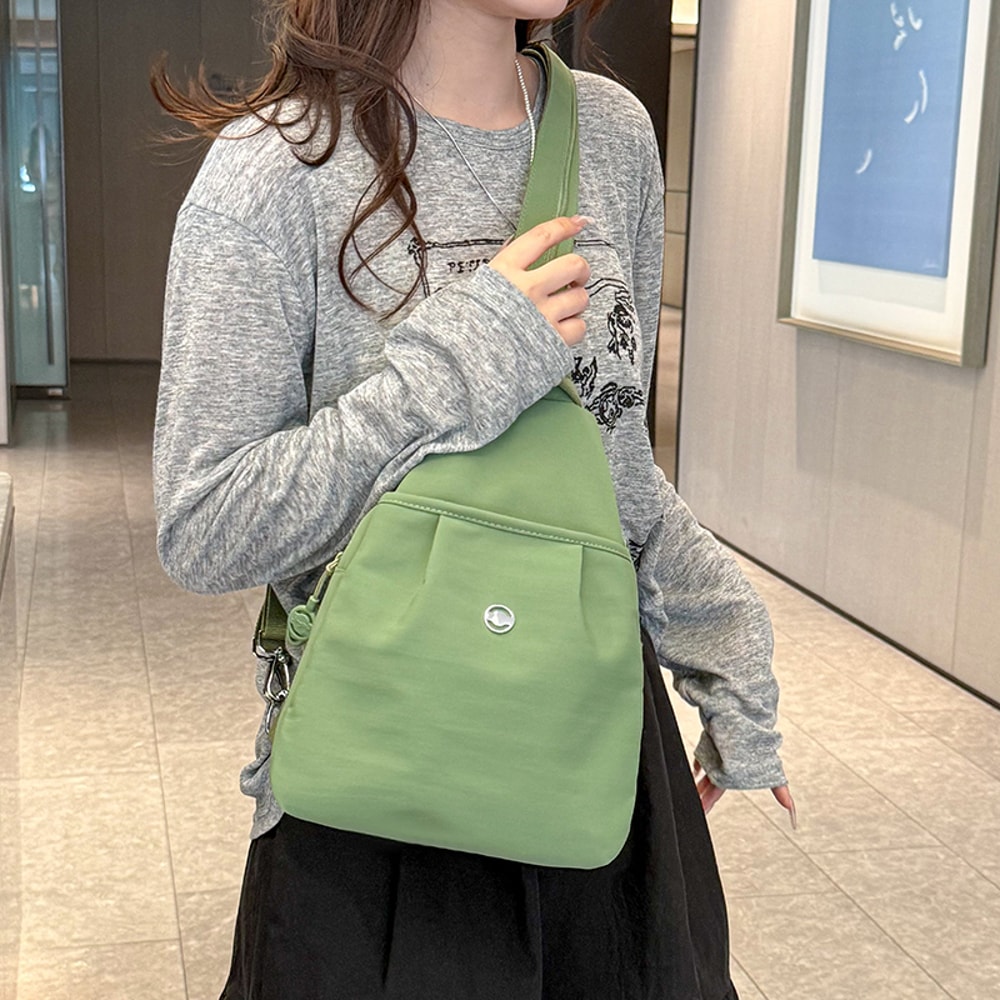 Wine Red Women Chest Bag Crossbody Backpack Purse Large Capacity Nylon Travel Sling 2