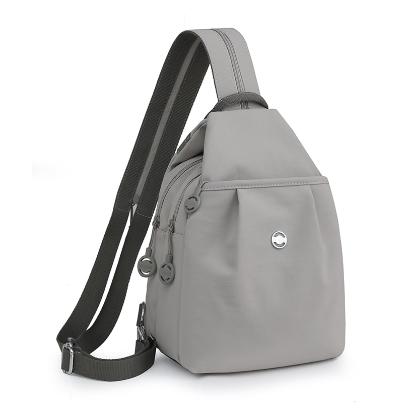 Wine Red Women Chest Bag Crossbody Backpack Purse Large Capacity Nylon Travel Sling 9