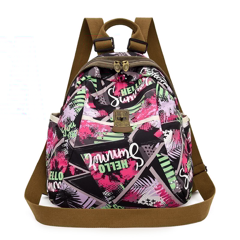 Vintage Pinecone Womens Backpack Lightweight Nylon Travel Daypack For School Hiking 7