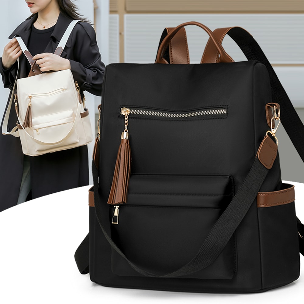 Elegant Anti Theft Backpack For Women Waterproof Nylon Stylish Commuter Travel Bag 1
