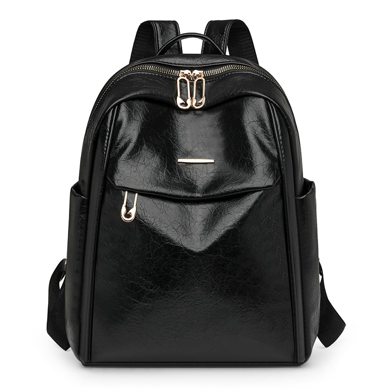 Waterproof PU Leather Backpack Purse For Women Large Capacity Casual School Travel Bag 5