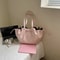 Elegant PU Leather Shoulder Bag With Bow Large Capacity Fashion Underarm Tote For Women 3