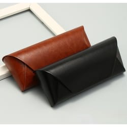 retro leather glasses case portable hard shell protective eyewear holder
