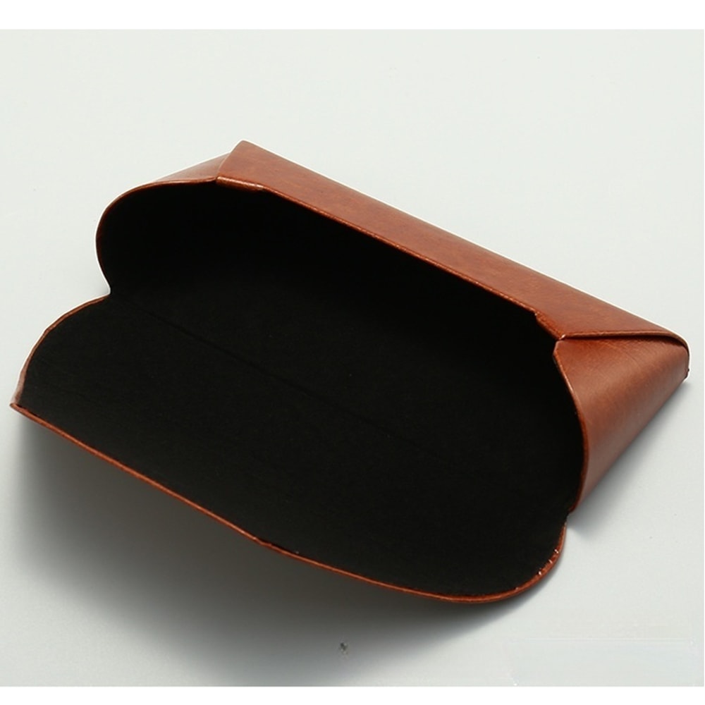Retro Leather Glasses Case Portable Hard Shell Protective Eyewear Holder 1