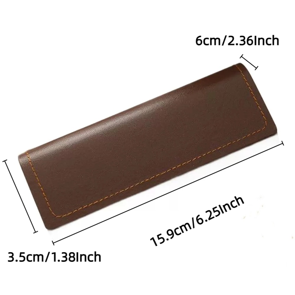 Retro PU Leather Glasses Case Lightweight Hard Sunglasses Storage & Portable Protective Eyewear Case