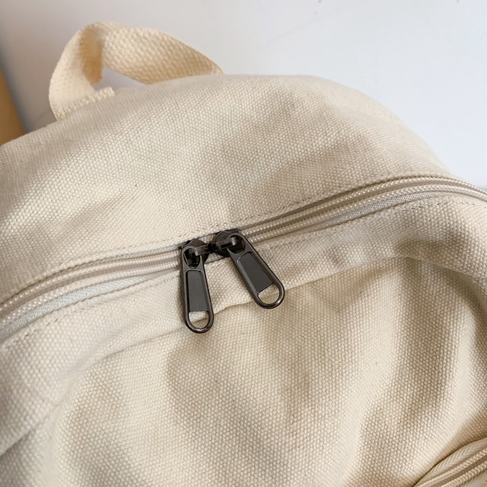 Small Canvas Backpack for Women Lightweight Casual Cotton School Bag for Teen Girls